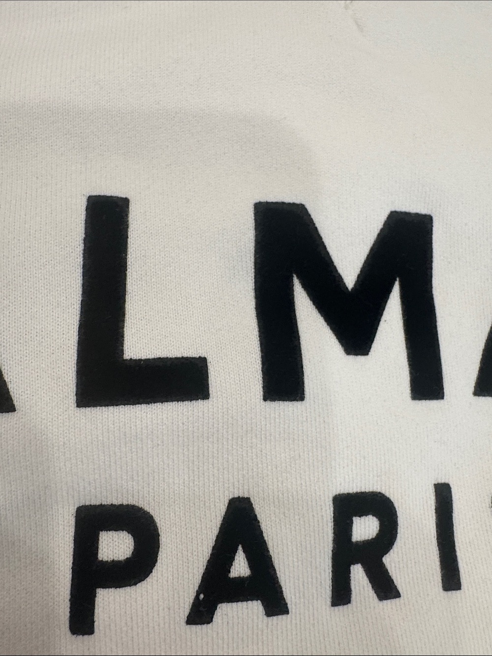 Balmain White Crewneck Sweatshirt with Black Logo - Picture 6 of 8